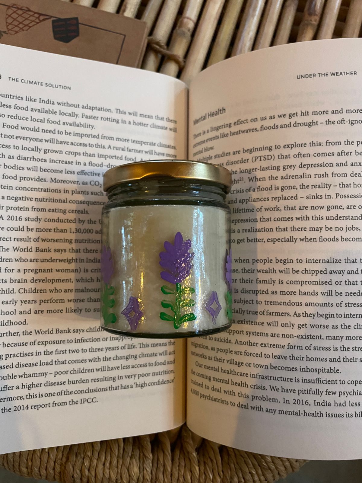 Handpainted Floris Blossom jar candle