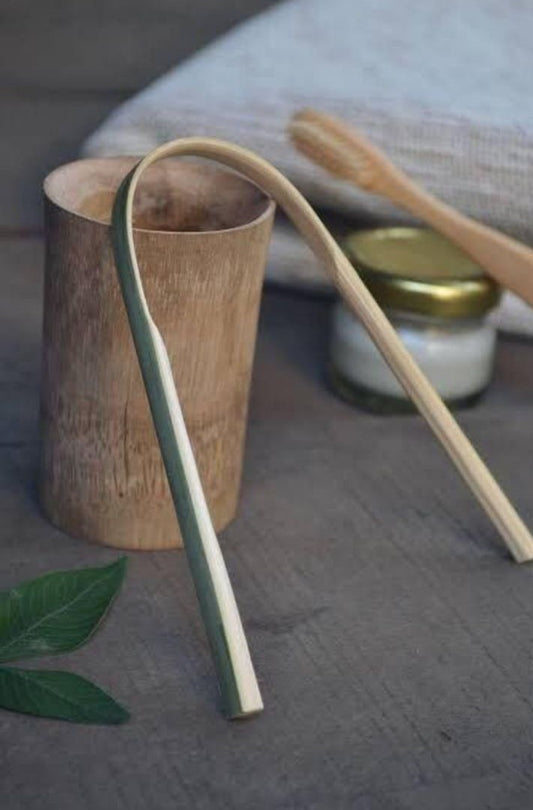 Bamboo tongue cleaner